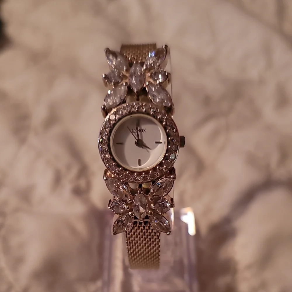 Lenox 925 Sterling Silver Stainless‎ Steel CZ Butterfly Watch Mesh Band Stunning